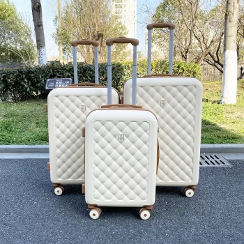 K3404 Fashion travel luggage universal wheel checked trolley suitcase
