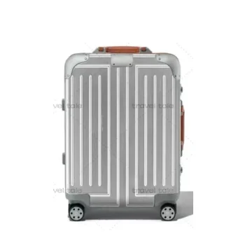 K3332 Big Aluminum Trolley Suitcase Trunk Metallic Large Rolling Luggage Bag On Wheels
