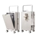 K3348 Front Opening Suitcase Aluminum Alloy Widen Trolley Rolling Luggage