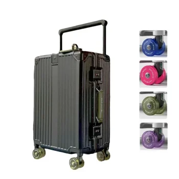 K3327 Aluminum Frame Wide Handlebar Rolling Luggage with Colorful Silent Spinner Wheels