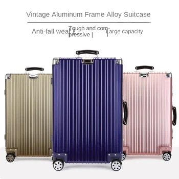 K3328 Retro Carrier Suitcase 100% Valise Aluminum Metal Luggage