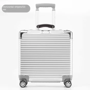 K3369 Aluminum Magnesium Alloy Suitcase 18 inch Metal Rolling Luggage